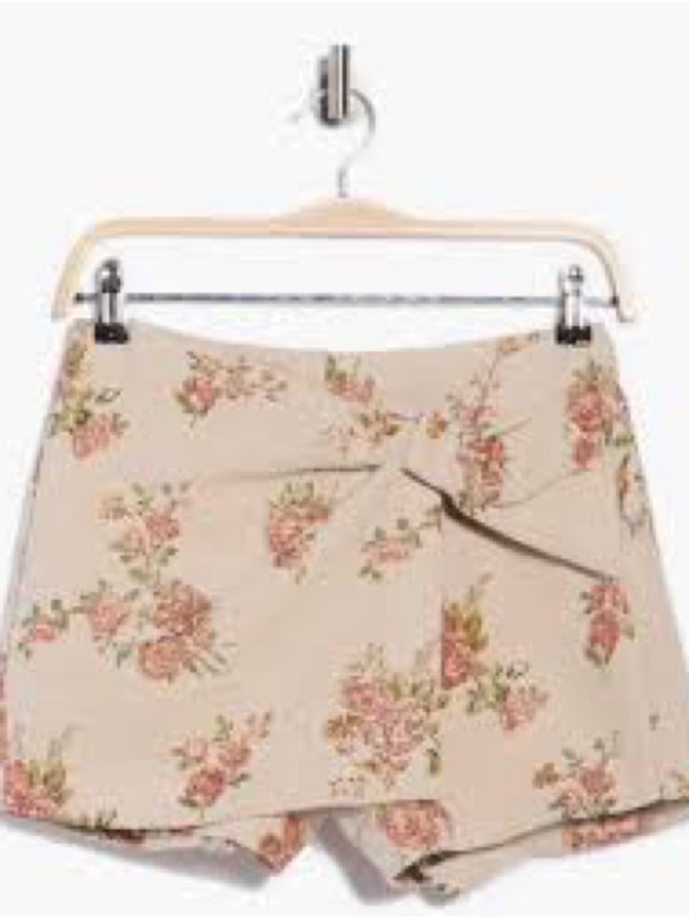 Jacquie Aiche Beige Floral Wrap-Style Mini Skort